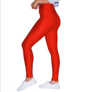 American apparel NWOT Shinny tricot leggings unique red